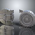 Shiny Metal Mechanical Components With Gear Structures And Bolts For Industrial Use