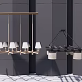 New Chinese style lamp combination chandelier 3d model