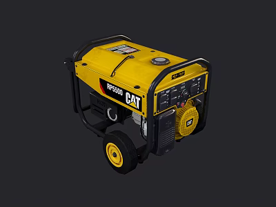 CAT Industrial Portable Generator RP3600 Model with Wheels for Industrial Use 3d model