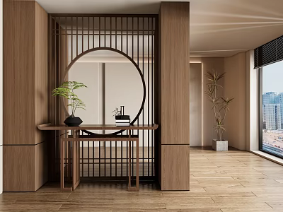 New Chinese-style Entrance Cabinet 3d model