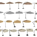 Various Outdoor Sunshade Canopies with Different Styles Colors and Stand Designs