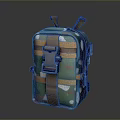 Durable Green Camouflage Backpack With Brown Orange Straps And Buckle Design For Daily Use