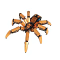Intelligent Spider Shaped Robot Featuring Multiple Mechanical Legs And Metallic Body