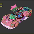 Pink Futuristic Sports Car With Open Doors And Modern Design Elements