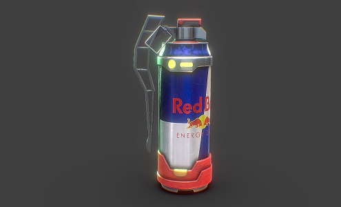 Modern Flash Bomb Red Bull Grenade 3d model