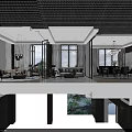 Modern Elegant Sales Office Interior With Large Windows Sofa And Coffee Table 3d model