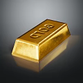 Shiny Metallic Gold Bar With Smooth Surface And Reflection On Dark Background