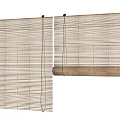 Natural Bamboo Window Blinds With Roll Up Design For Home Decor 3d model