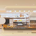 Bright Bubble Tea Shop Interior With Display Counters And Snacks