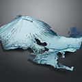 Beautiful Scenic Landscape With Snow Covered Mountain And Glacier Terrain Features