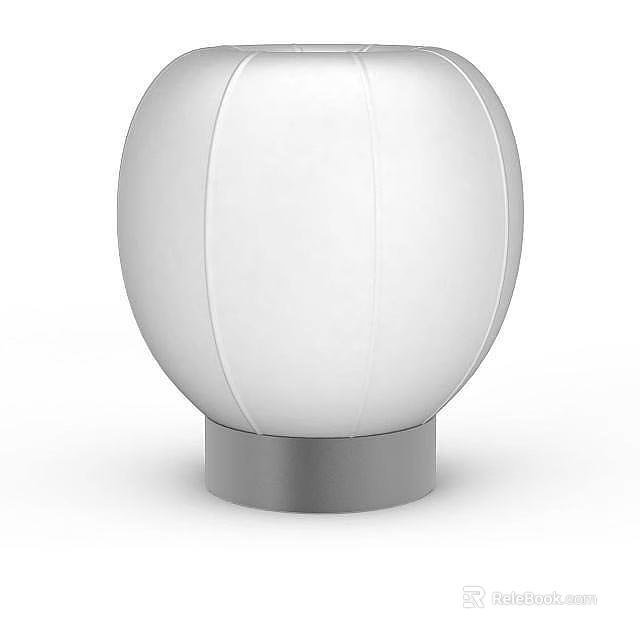 Elegant Spherical White Floor Lamp With Silver Base And Modern Design 3d model 