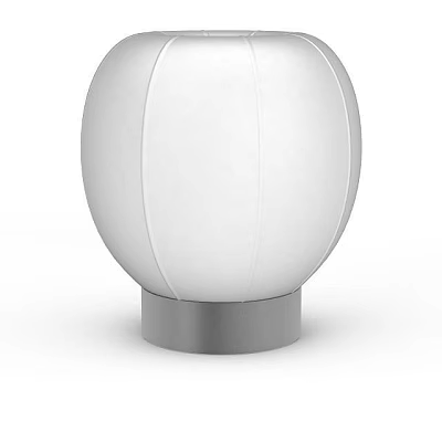 Elegant Spherical White Floor Lamp With Silver Base And Modern Design 3d model