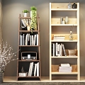 Storage Rack Bookshelf Decorative Cabinet Book Ornaments Combination 3d model