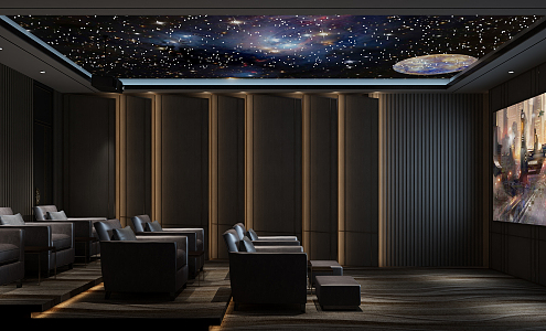 modern video room 3d model