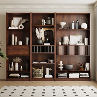 Middle Style Bookcase 3d model