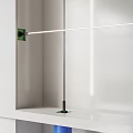 Modern Minimalist Floor Lamp With Black Pole Green Base And White Light Strip