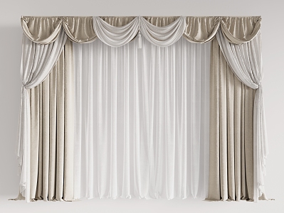 Curtain Sunshade Curtain Gauze Curtain Dream Curtain Fabric Soft Dress 3d model