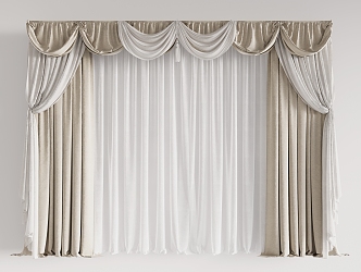 Curtain Sunshade Curtain Gauze Curtain Dream Curtain Fabric Soft Dress 3d model