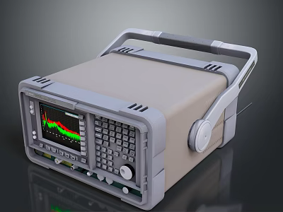Portable Electronic Test Device With Display Screen Waveform Graph And Control Knobs 3d model