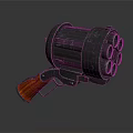 Multi Barrel Space Rocket Launcher With Metallic Structure And Wooden Grip