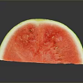 Fresh Watermelon Slice With Red Juicy Flesh Black Seeds And Green Striped Rind