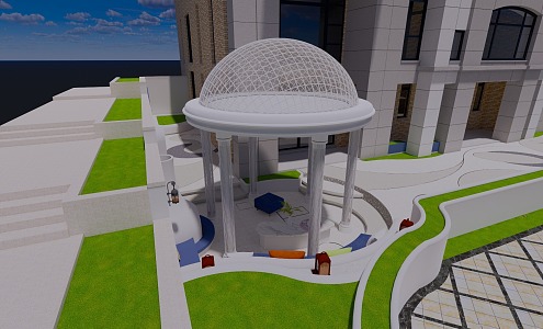 European-style dome aluminum pavilion 3d model