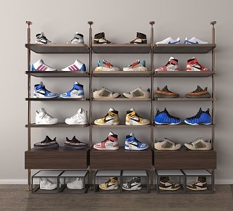 Shoes Combination Sneakers sneaker Shoe Rack 3d model