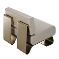 Modern Single Sofa With Beige Leather Upholstery And Sleek Metal Frame Design