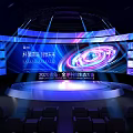 2020 World 5G Technology Conference Stage With Large Screen And Lighting Effects 3d model