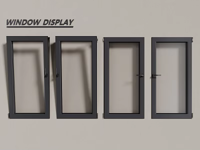 modern windows aluminum alloy windows casement windows floor-to-ceiling windows 3d model