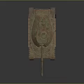 Armored Tank 3D Model With Rusty Pinkish Weathered Surface Cannon Barrel And Tracks