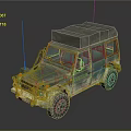 Military Green Off Road Vehicle With Camouflage Pattern Roof Cover And Antenna