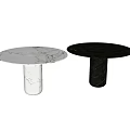 Modern Cappellini Dining Table Stone Side Table Round Side Table 3d model