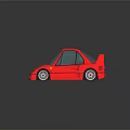 Red Sports Car With Large Rear Wing Transparent Windows And Sleek Body Design