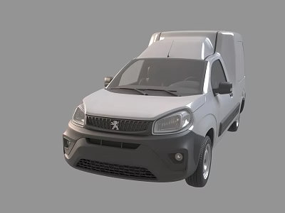 White Compact Cargo Van With Simple Front Design And Practical Features 3d model