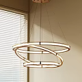Modern Multi layered Circular Ring Chandelier With Light Colored Wall And Window Blinds 3d model