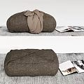 Modern Sofa Stool Lazy Sofa Blanket Book Fabric Sofa 3d model