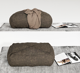 Modern Sofa Stool Lazy Sofa Blanket Book Fabric Sofa 3d model