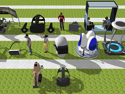 Smart Machines with VR Headsets and Interactive Devices for Outdoor User Experience 3d model