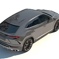 Gray Lamborghini SUV Showcasing Sporty Front Grille Streamlined Body And Alloy Wheels