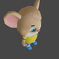 Game Movie Character Cartoon Mouse With Big Ears Yellow T shirt Blue Shorts And Blue Shoes