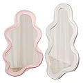 Wavy Design Pink and White Mirrors for Modern Home Decor Accents