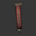 Woven Leather Bracelet With Colorful Beads And Metal Clasp Design