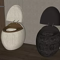 Elegant Modern Beige And Black Toilet With Unique Shape And Textured Finish