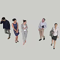 Group of Business People Walking Standing in Varied Professional Attire