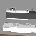 Bar reception desk company front desk rock board bar Apple desktop computer 3d model