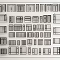 Various Architectural Window Combination Designs With Different Sizes And Styles