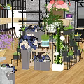Modern Café Interior Design With Green Plants Cozy Seating And Pendant Lights