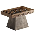 Walnut Wood Foosball Entertainment Table With Metal Base And Player Rods