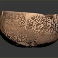 Ancient Cracked Clay Bowl With Textured Surface And Brown Beige Color On Dark Background